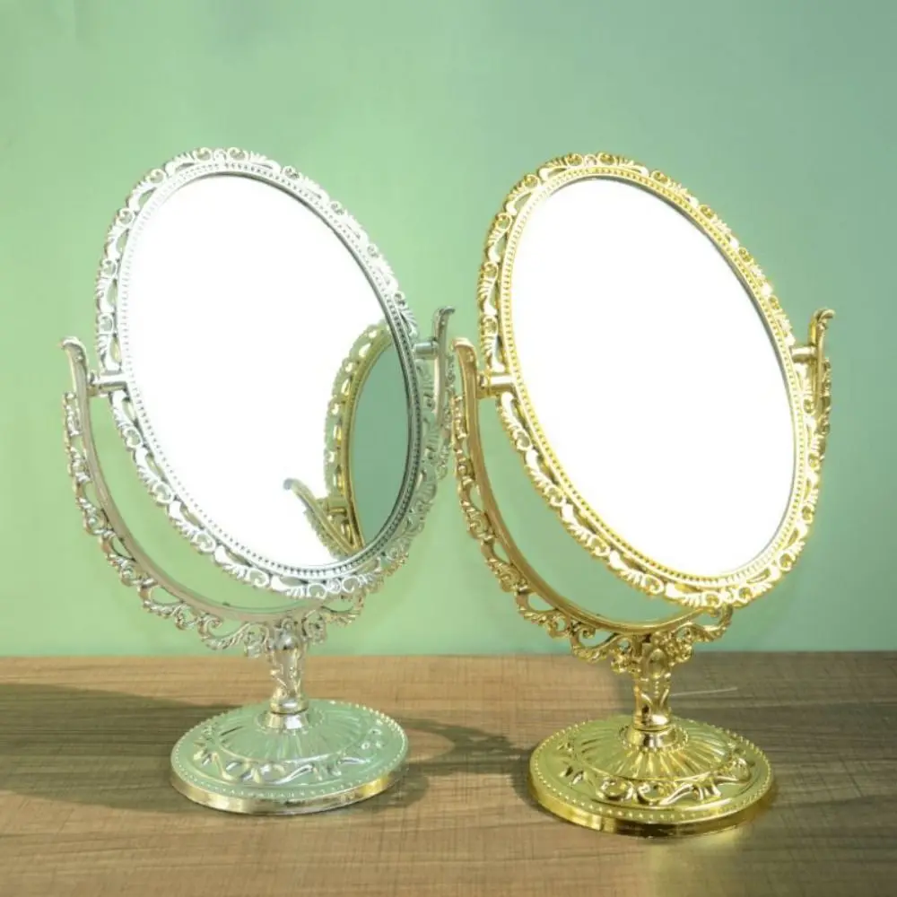 Double-sided Rotation Makeup Mirror 360 Degree Rotation With Frame Desktop Makeup Mirror High Definition Vintage Cosmetic Mirror