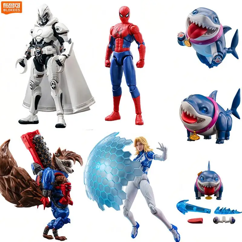 BLOKEES Marvel Spider-Man: Brand New Day, Moon Knight, Spider-Man, Venom, Figura de Acción Versión CHAMPION CLASS, Juguetes Coleccionables
