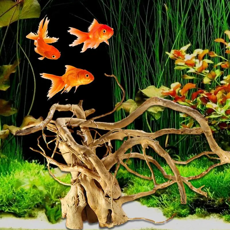 Wood Tree Root Driftwood Decor Turtle Tank Decoration Tree Trunk Solid Reptile Wood Branches Fish Tank Accessories