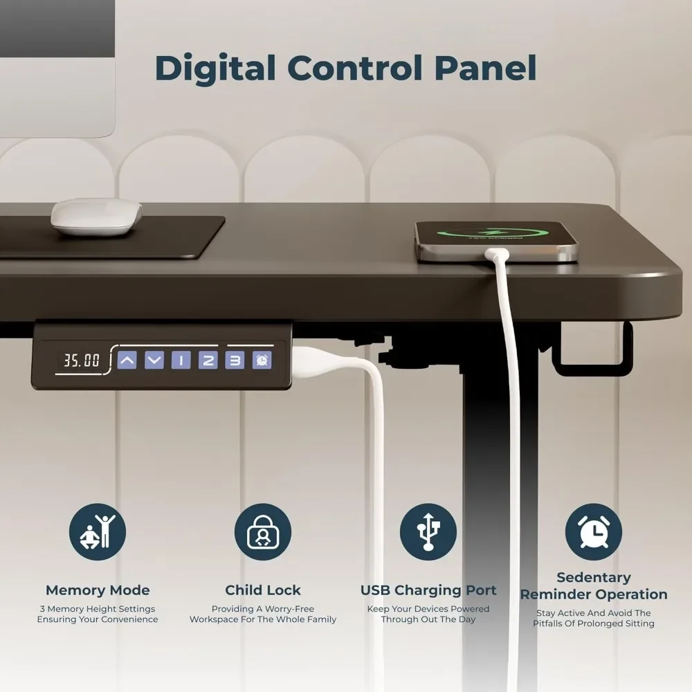 Adjustable Standing Desk, Large 79x31 Inches Standing Desk with Cable Management, Height Adjustable Home Office Computer Desk