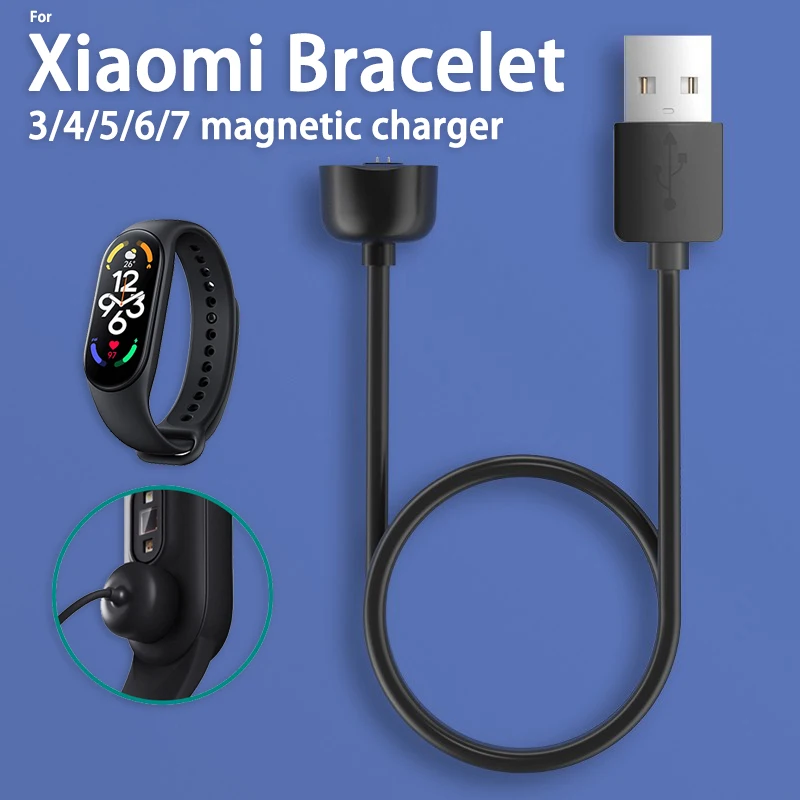 Magnetic Chargers for Xiaomi Bracelet USB Charging Cable for Mi Band 7 6 5 4 3 Pure Copper Core Power Cord Smart Band Charger