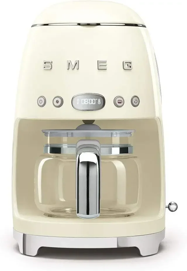 

Smeg 50's Retro Style Aesthetic Drip Coffee Machine with 10 Cup Glass Carafe, Auto Start Feature, Keep Warm Plate, and Two Coffe