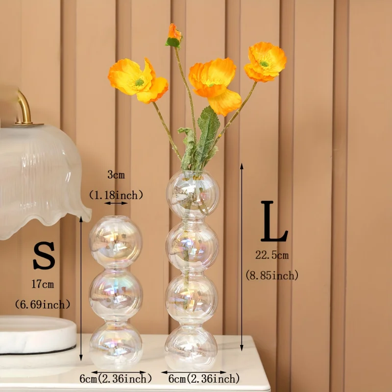 Heimdekorationsvase im europäischen Stil, einfache mittelalterliche kreative kleine Vase, Blumenarrangement, dekorative Glasvase