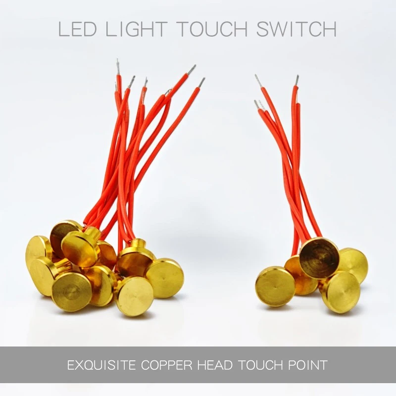 LED Light Driver Board Accessories Touch Copper Head With Wire Human Body Touch Button Conductor Finger Touch Switch DIY