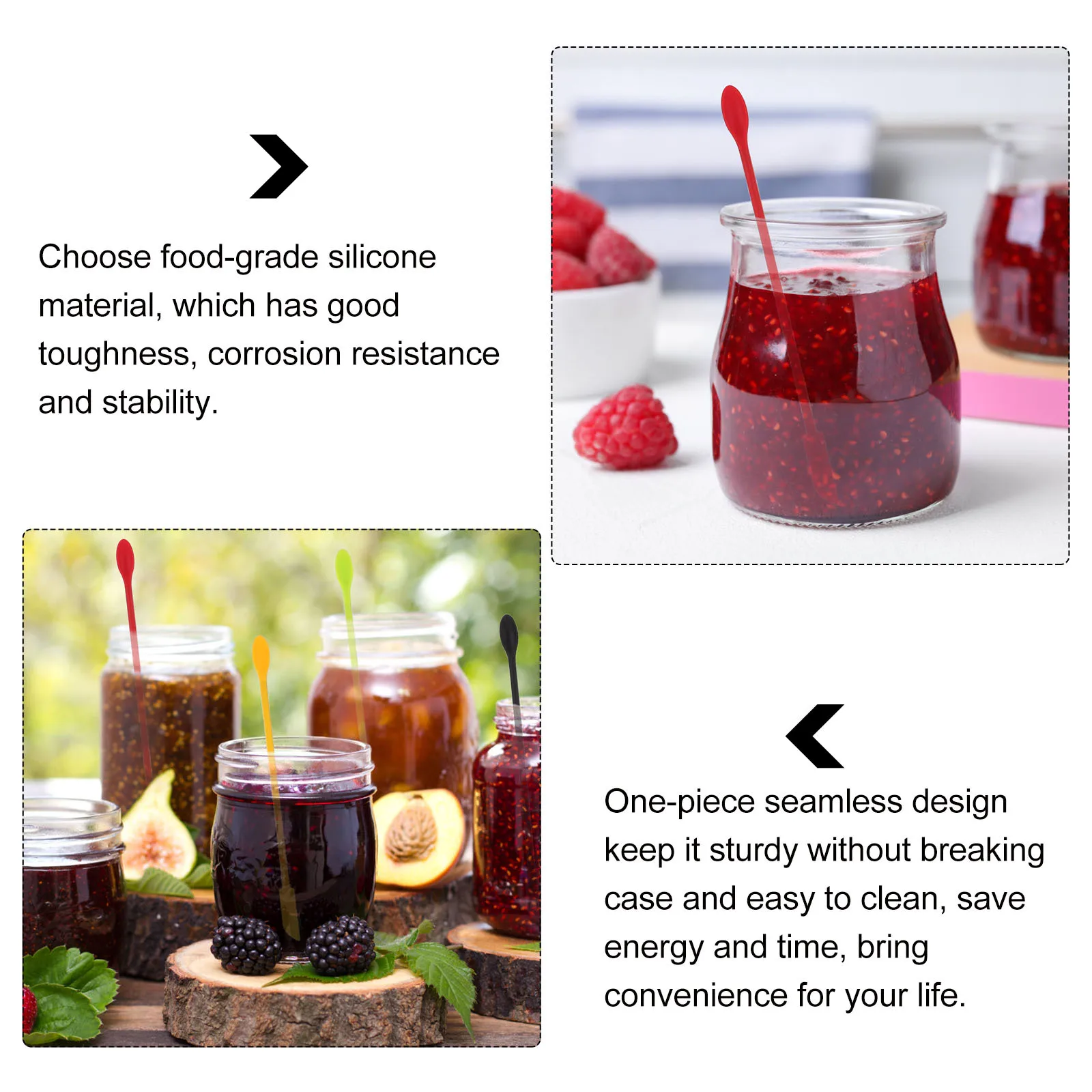 

12Pcs Silicone Spatula Set Food Grade Durable for Jars Bottles Cosmetics Honey Kitchen Use