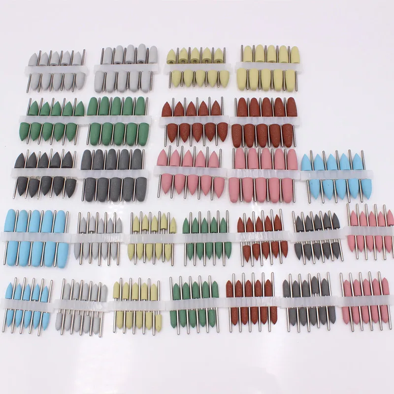 10pcs/set Dental Silicone Rubber Polishers Burs Teeth Whitening Plishing Drill Dental Polishing Nail Drill Bit