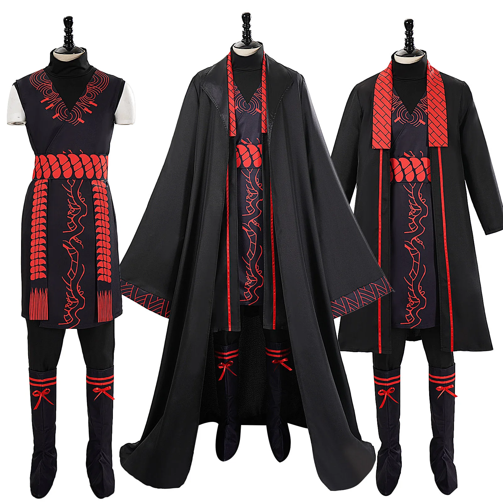 Anime Limbus Company Jia Qiu Cosplay Costume Black Hanfu Cape Coat Pants Set Halloween Party Stage Performance Costume