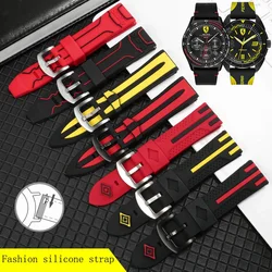 High Quality Silicone Watch Band For Tissot Seiko Ferrari Porsche Watch Black Red Yellow Huawei GT Rubber Watch strap 22mm