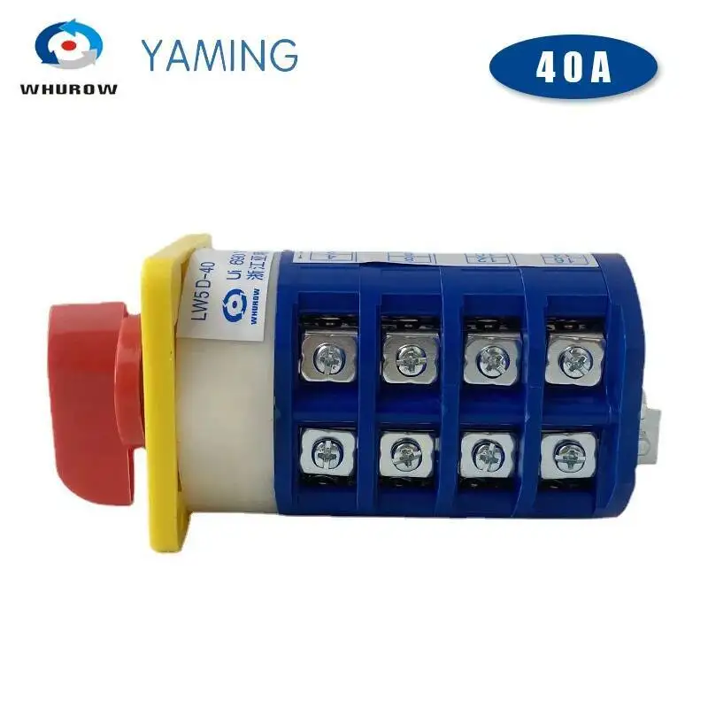 Fabrika toptan LW5D-40/4 döner kam geçiş anahtarı 40A 16 terminalleri 3 pozisyonlar 4 direkleri geri seçici