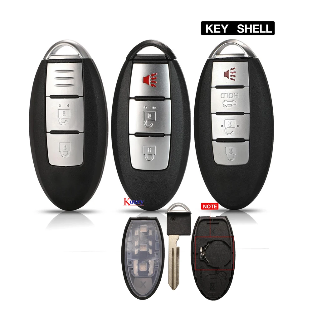 

jingyuqin Smart Card Remote Car Key Shell Case For Nissan Sunny ALTIMA MAXIMA Murano Versa Teana Sentra Rogue