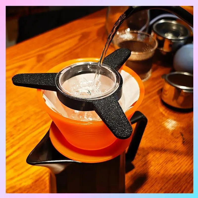 ABRG-커피 액세서리 샤워 브래킷 세트 커피 드리퍼 필터 홀더 균일하게 드립 필터 게으른 핸드 필터 컵 B