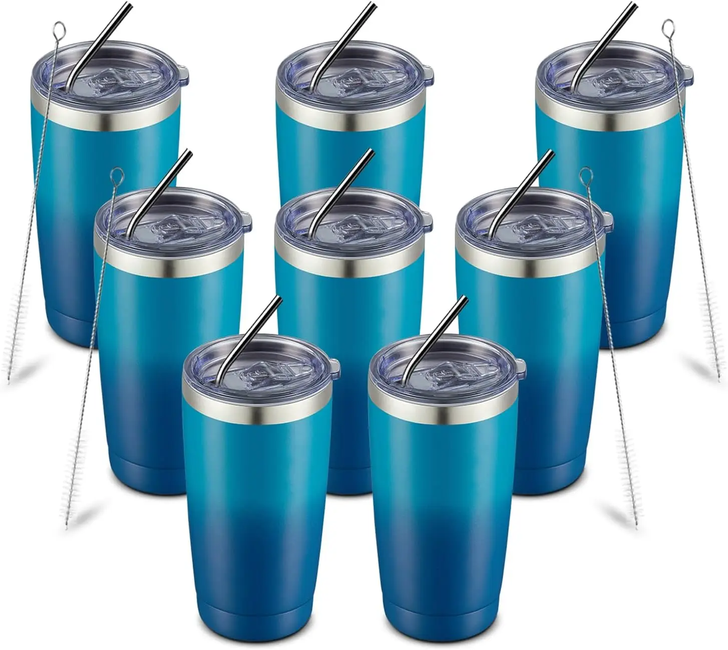 

20oz Tumbler with Straw Stainless Steel Insulated Coffee Tumbler Cups Double Wall Vacuum Travel Coffee Mug with Splash Pr