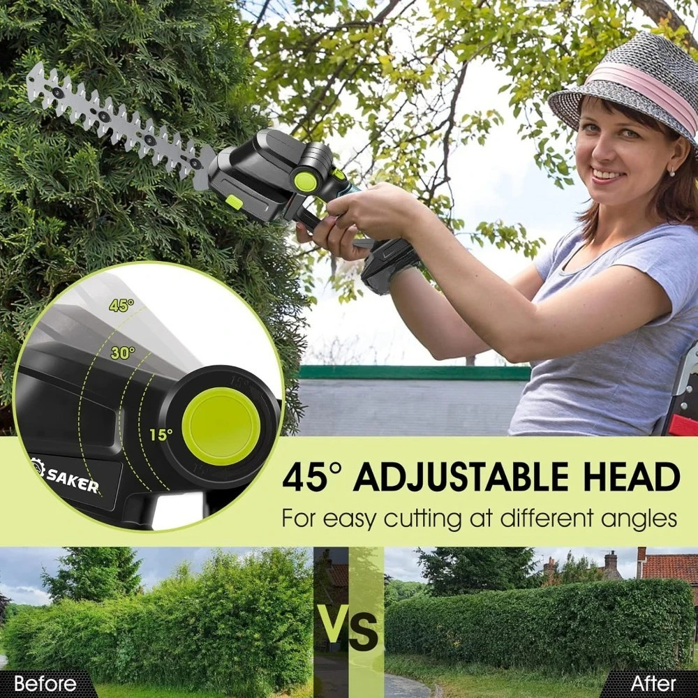 

20V Cordless Electric Hedge Trimmer Shrub Grass Shears Handheld Lawn Garden Cutter