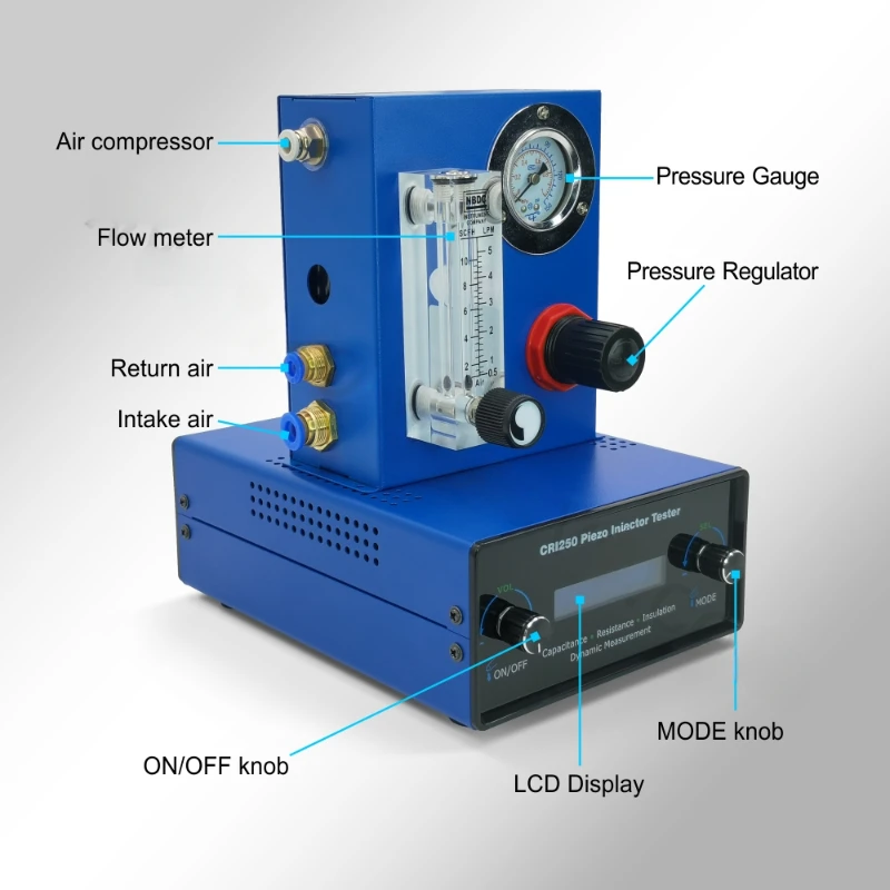 CRI250 TIP2209 Diesel Common Rail Tester Piezo CRIN Injector AHE Stroke Simulator Air Residual Gap Measuring Tester For Siemens