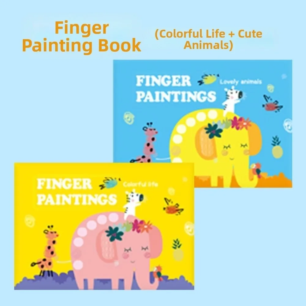 Creative Drawing Coloring Books Cartoon Animal Handmade Finger Painting Set Thick DIY Graffiti Drawing Toys Toddler
