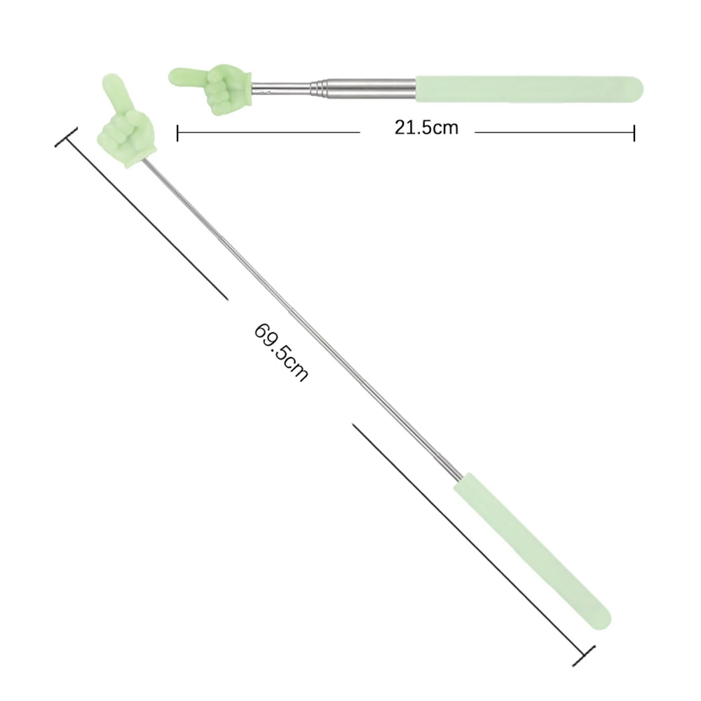 عصا مؤشر تعليمية قابلة للتمديد من الفولاذ المقاوم للصدأ قضيب تليسكوبي عصا بلاستيكية مدببة للإصبع 21 سم - 70 سم أزرق وردي أخضر أصفر #2