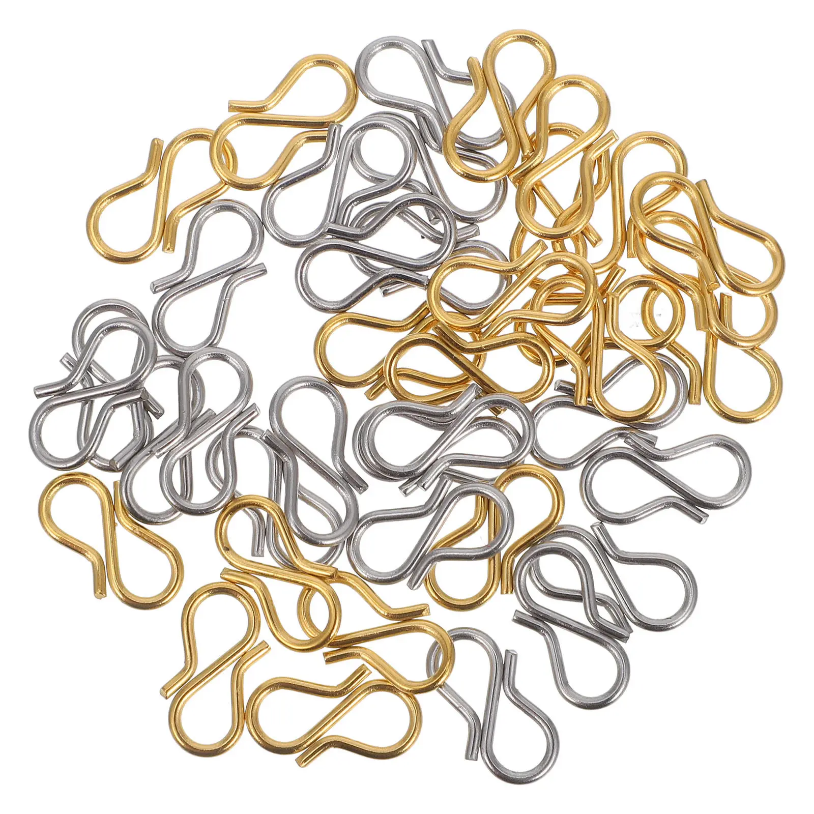 40Pcs Stainless Steel S-Shaped Hooks Jewelry Connectors Necklace Bracelet Clasps DIY Craft Supplies Necklace Shortener Clasp