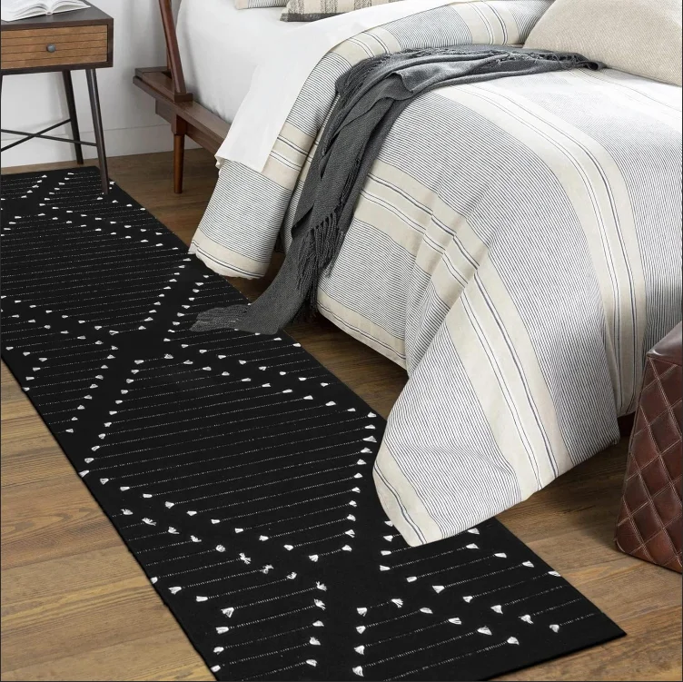 Orange Boho Tribal Runner Rug Retro Geometric Pattern Non-Slip Hallway Carpet Washable Entryway Kitchen Laundry Floormat Persian