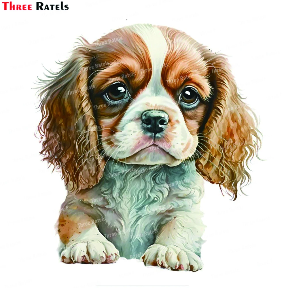 Three Ratels K826 Cute Puppy Dog Waterproof dog sticker  Vinyl Auto Wrap For Car Hood Laptop Home Decora Decals