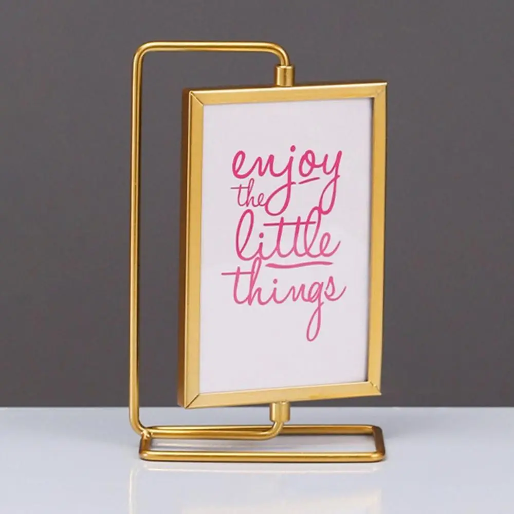 Creative Not Easily Deformed Metal Photo Frame Modern Minimalist Photo Frame Ornament Metal Craft Rotating TV Cabinet