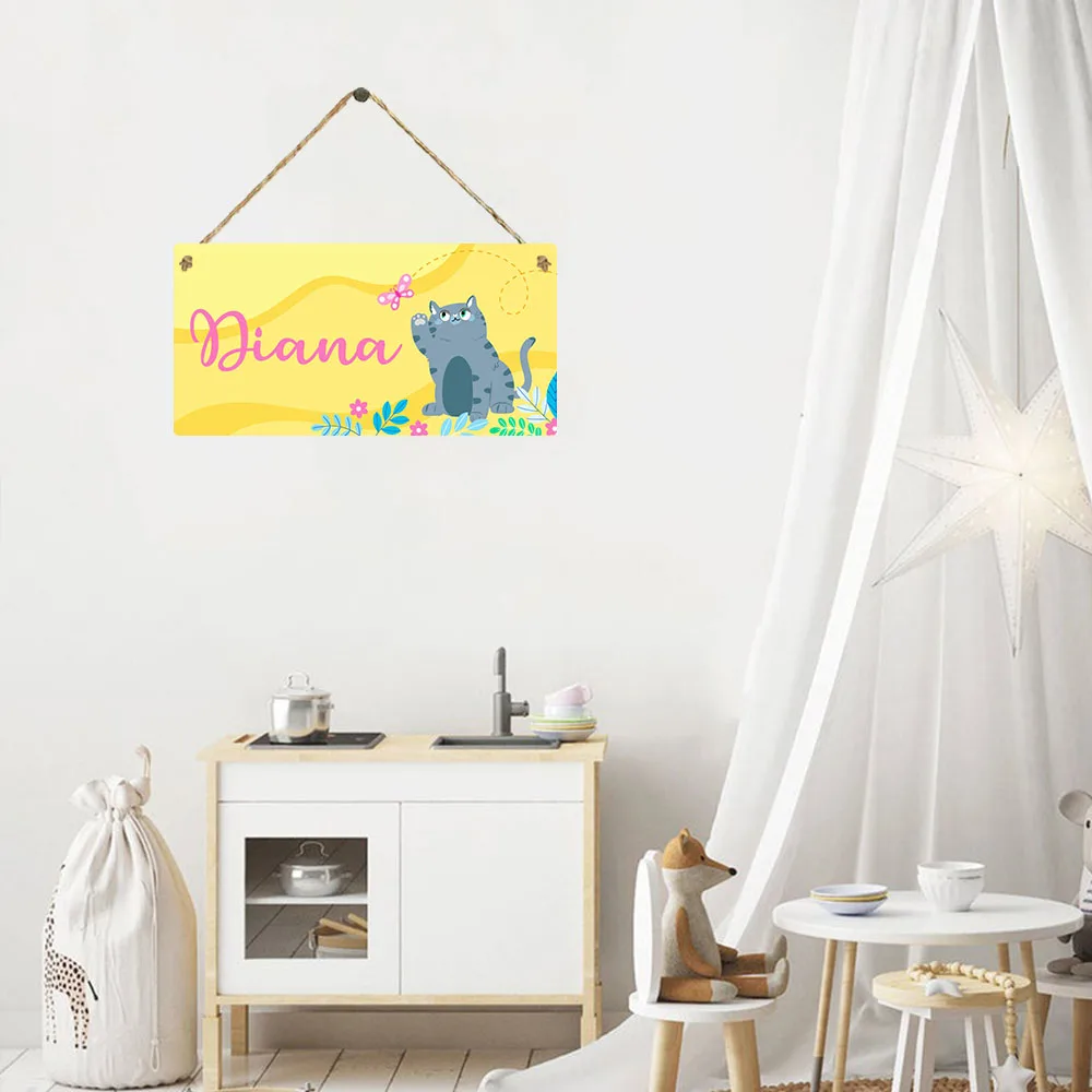 

1pc Lovely colored animals Customized Text Personalized Listing Custom Signage Garden Plaque Plate Signs Hanging Plaque