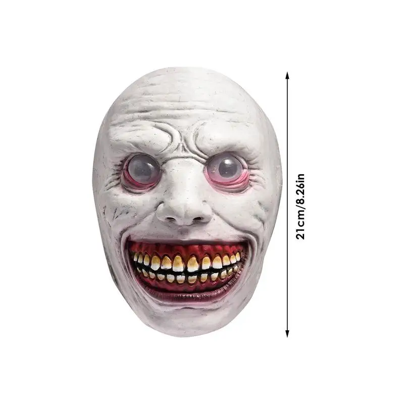 Latex Mask Halloween Party Mask Halloween Cosplay Led Light Glowing Eyes Headgear Horror Scary Masks