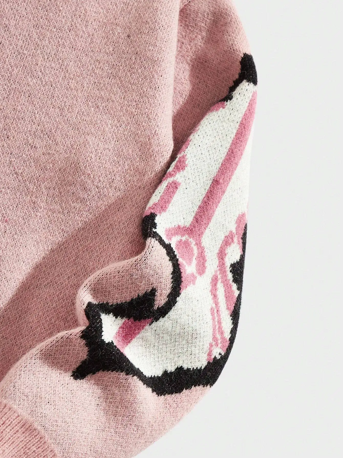 ROMWE Street Life Men's Skull & Cross Print Drop Shoulder Sweater