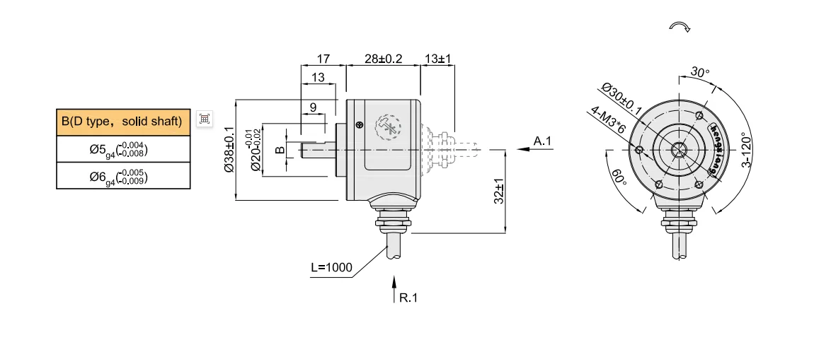 Hengxiang S38 100PPR CNC encodeur d'impulsions manuel encodeur électronique incrémental pour rectifieuse