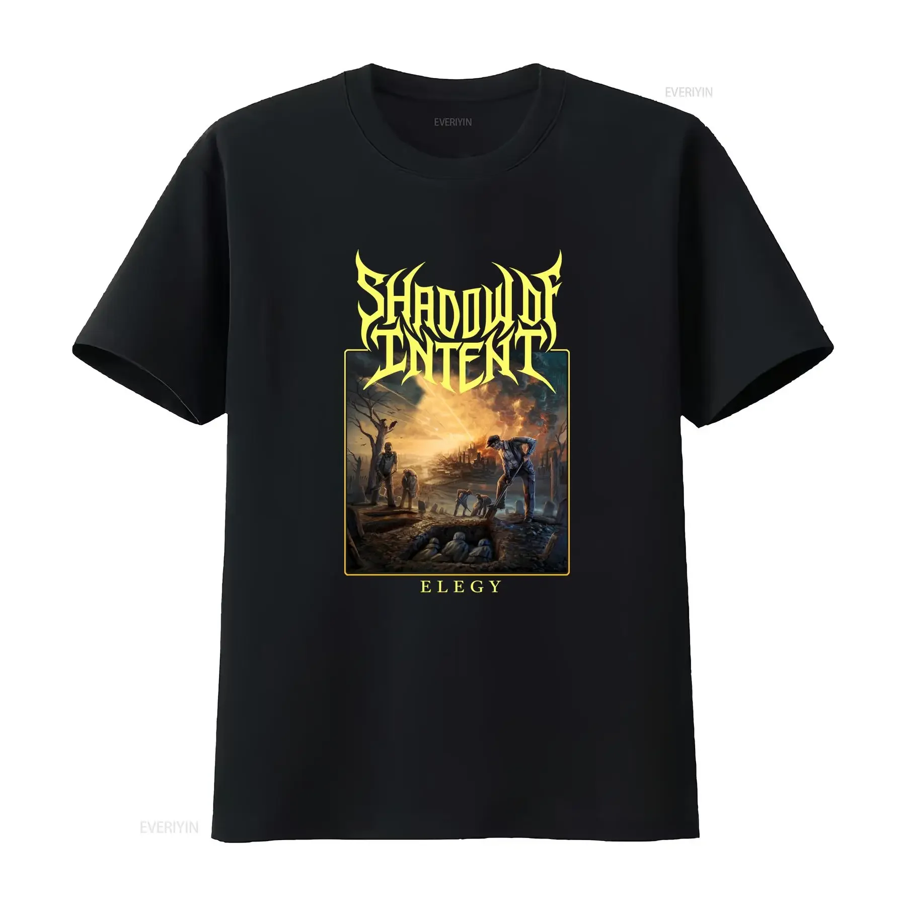 New Shadow of Intent Elegy Deathcore America Black T Shirt Size S 5XL vintage Washed homme Comfortable Breathable Stylish