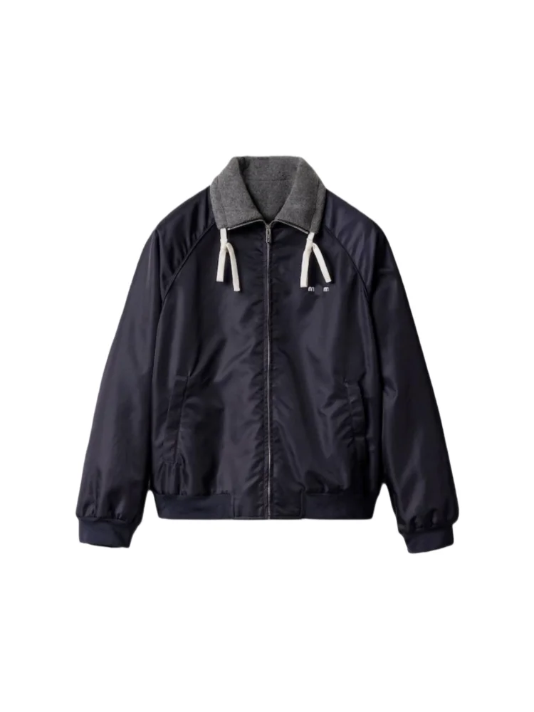 

Повседневное женское двустороннее пальто на молнии с вышивкой из полиэфирного волокна, длинное пальто обычной длины Sve