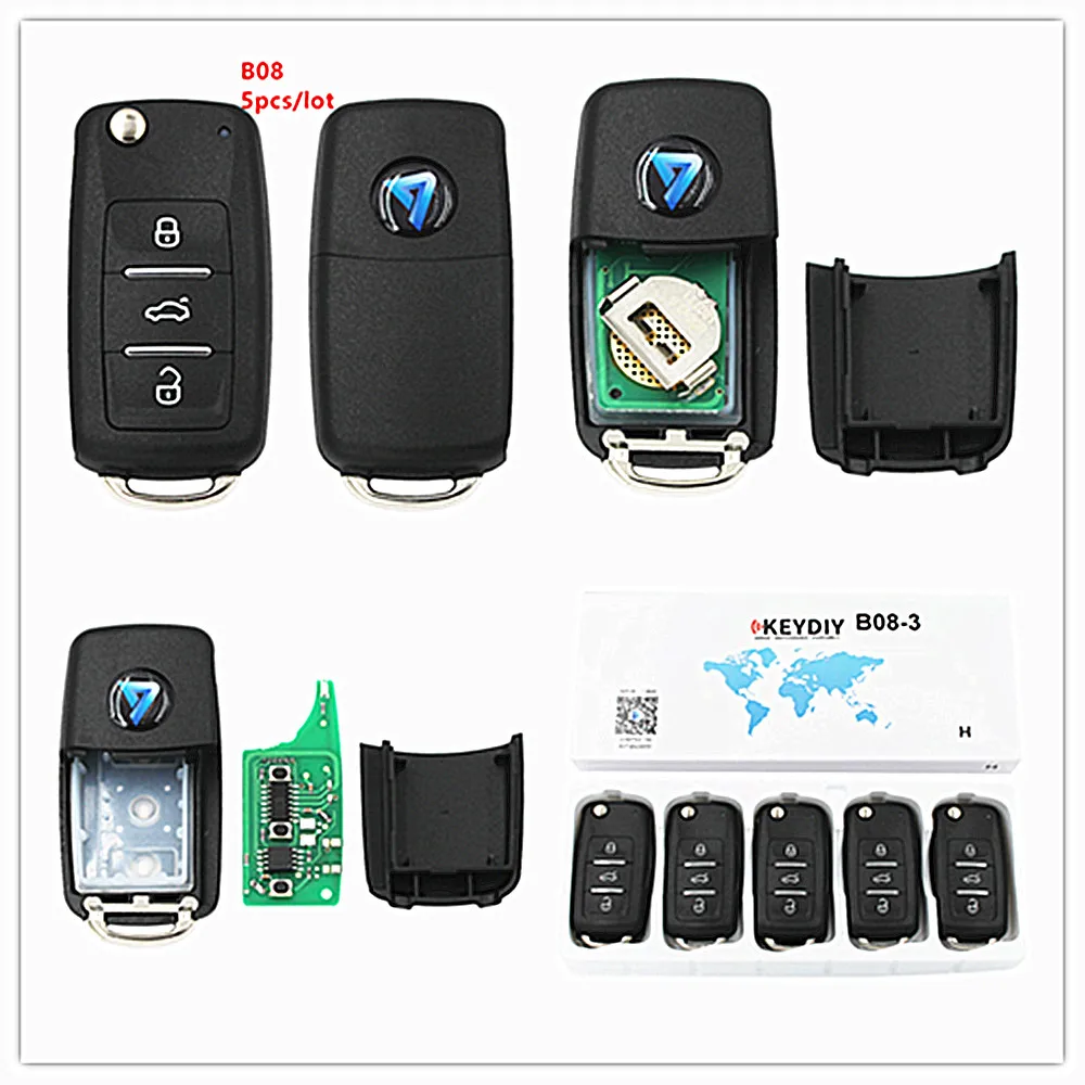 5pcs/lot KEYDIY B08 3  B08 4 Button B Series Universal KD Remote Control Smart Car Key For KD900/MINI/KD-X2 Programmer