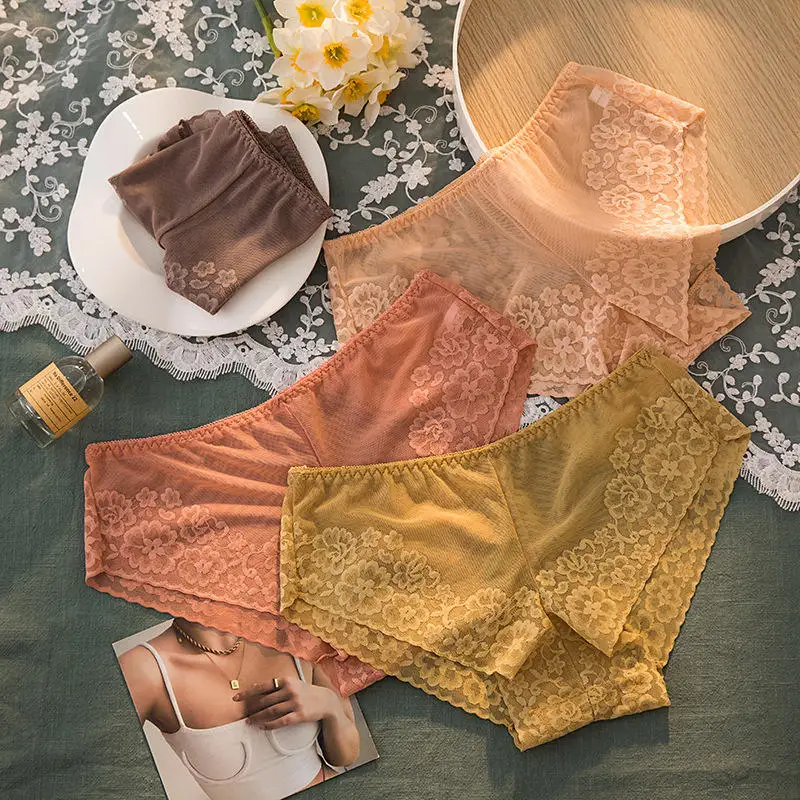 Culotte en dentelle taille متوسط صب نسائي، culotte مثير، sous-vêtements صب الحشو، culotte pour الكبار، tricoté uni tein