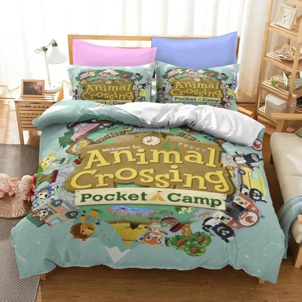 

Cartoon Animal Crossing Bedding Set Boys Girls Twin Queen Size Duvet Cover Pillowcase Bed Kids Adult Fashion Home Textileextile