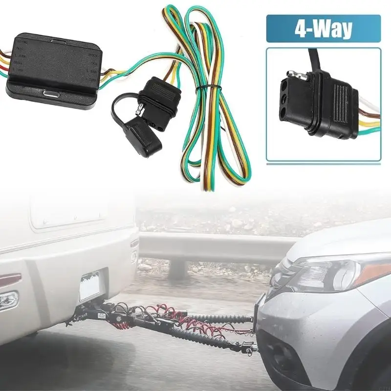 Pickup Trailer Wiring with 4-Pin Flat Trailer Light for T100 Hilux