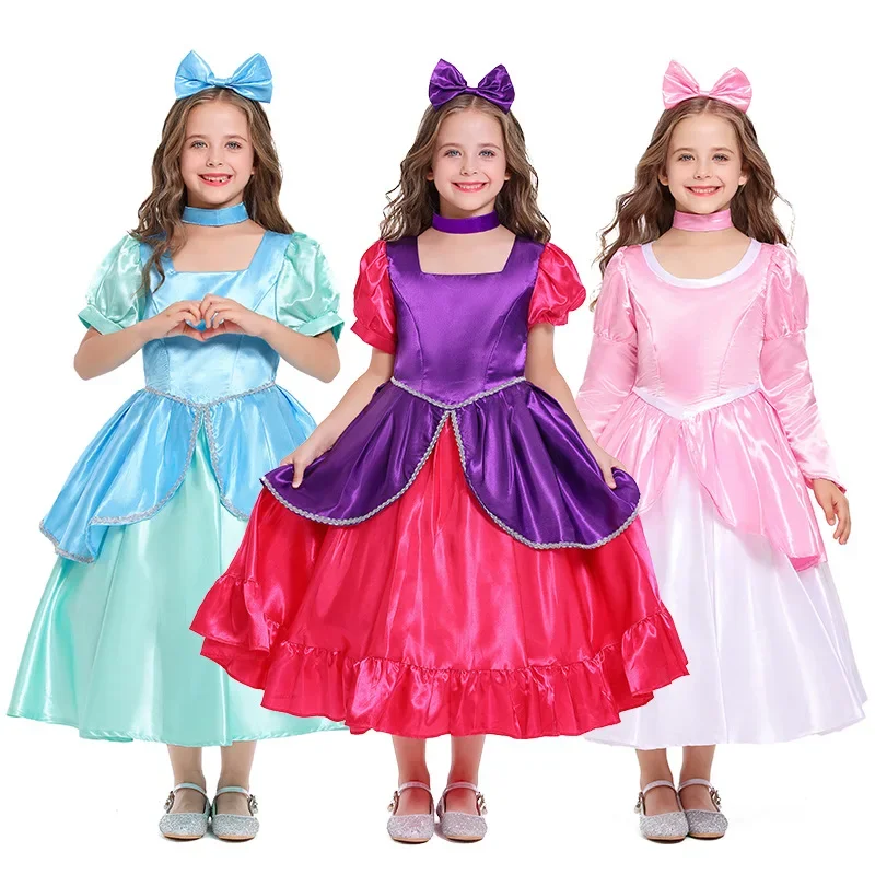 Halloween Children's Cinderella Sister Princess Dress Royal Noble Girls Role Play Stage Performance Costumes