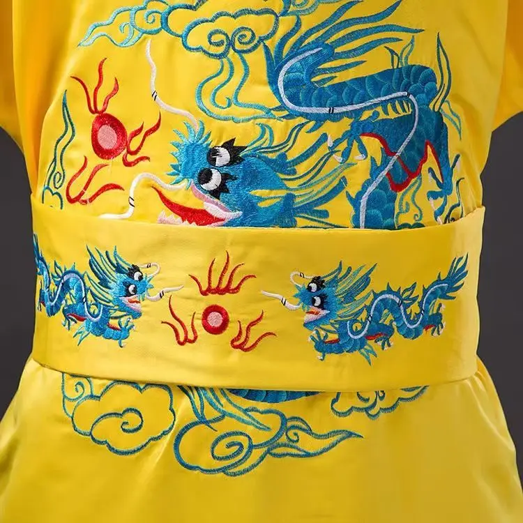 Robe de dragon de l'empereur de la dynastie Qing traditionnelle chinoise des Prairies, olympiques de cosplay du roi du palais, chapeau inclus