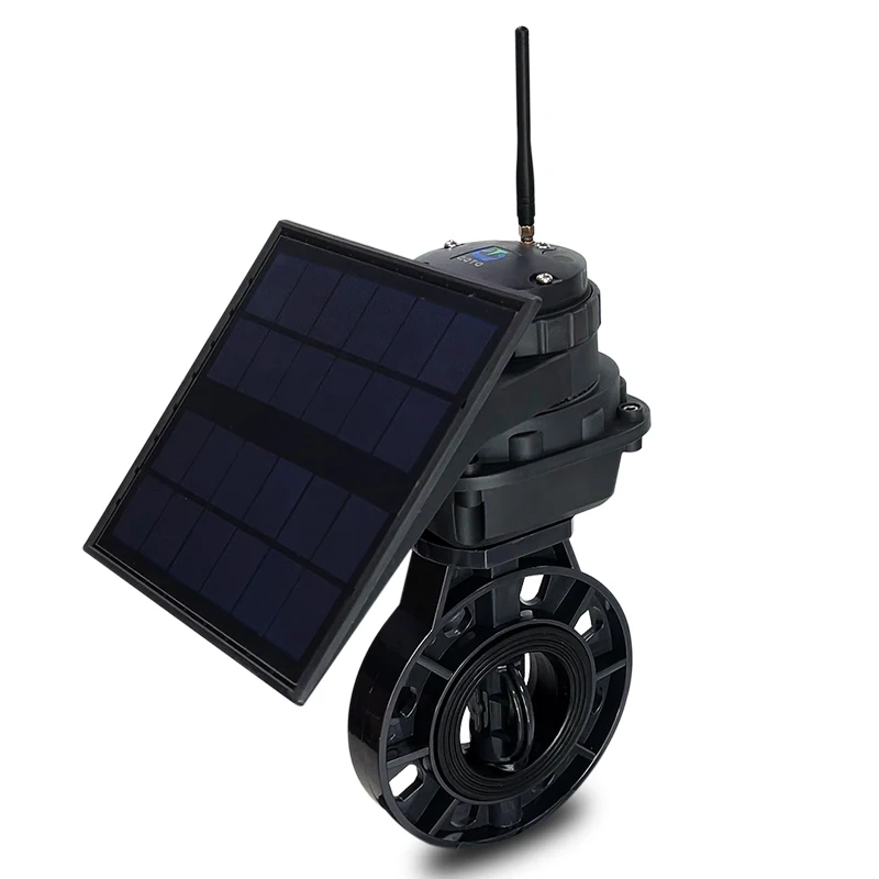 Wireless Joint Nuts Waterproof Directly Buried GSM/LoRa connected Dn50 solar power smart farm irrigation control valve system