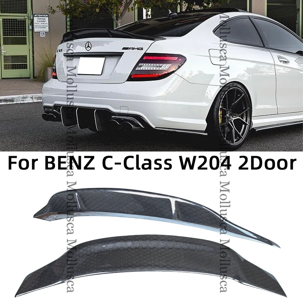 For Mercedes-Benz C-Class W204 C204 2Door Coupe R Style Carbon Fiber Rear Spoiler Trunk Wing 2012-2015 FRP honeycomb Forged