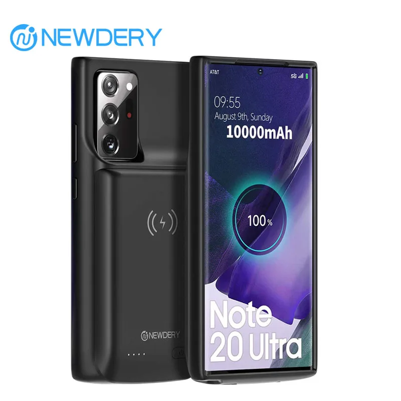 

Беспроводной аккумуляторный чехол для Samsung Galaxy Note 20 Ultra Внешний аккумулятор 10000 мАч Power Bank Зарядка Чехол для телефона