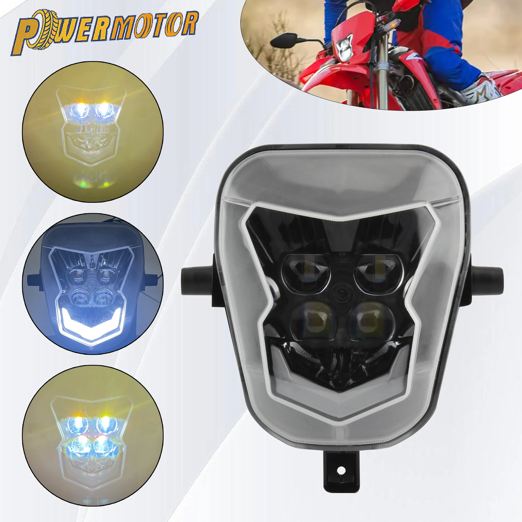 

Enduro Motorcycle Headlight LED Wick For Honda CRF450L 450XR CRF 125 110 250 450 R/F/L/RX 2019-2020 DirtBike Supermoto Headlamp
