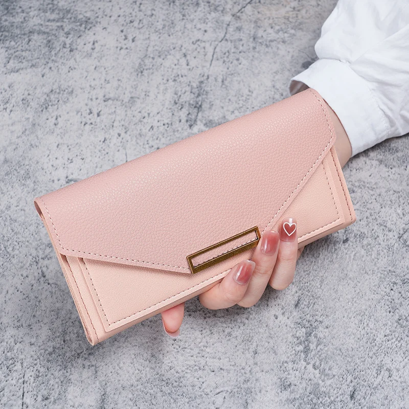 

Fashion new purse female bag cover lady simple mom wallet long soft Korean version of large capacity clutch bag.