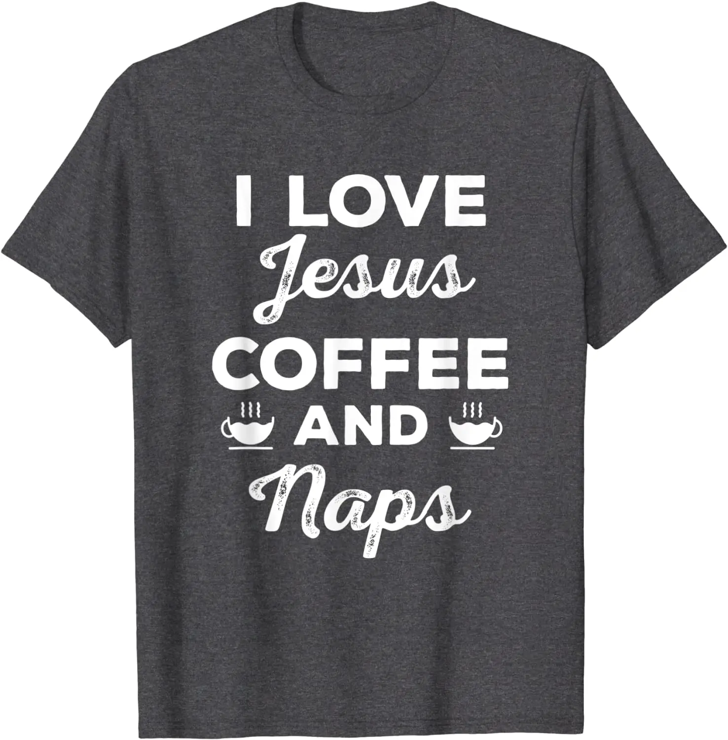 I Love Jesus Coffee and Naps T-shirt, Funny Christian Tee Cotton Men Tshirts Printed Tops & Tees Graphic Cool