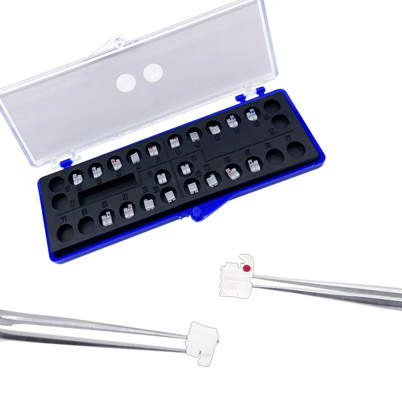 20 Teile/schachtel Dental Keramik Klammern Kieferorthopädische Standard Hosenträger Roth/MBT 0,022 mit 345 Haken Zahnarzt Produkt Zahnmedizin