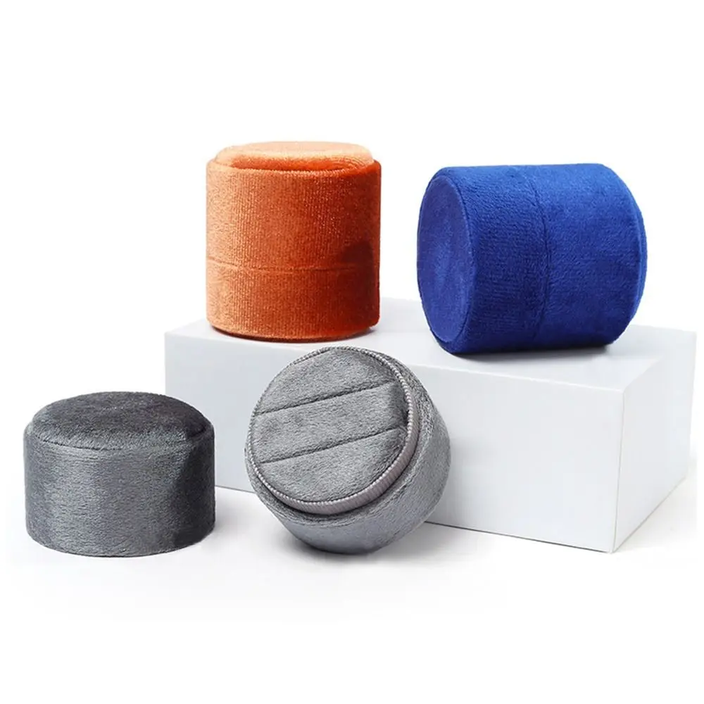 Caja de exhibición de anillos en forma de corazón de boda duradera, caja de almacenamiento de anillos dobles con tapa desmontable, caja de joyería de terciopelo