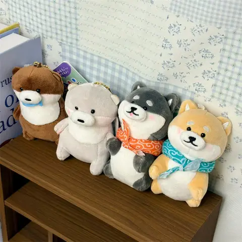 10/Lot Shiba Inu Loyal Dog 7CM Pendant Keychain Plush Doll Toy