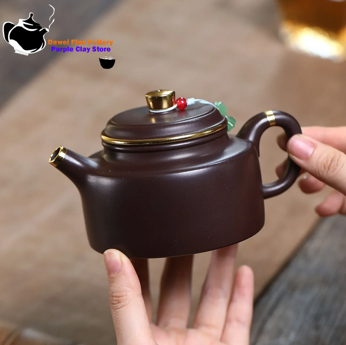 Teiera in argilla viola Yixing, minerale originale, argilla viola a cento maglie, campana tedesca, set da tè Kung Fu, teiera cinese, vaso salutare