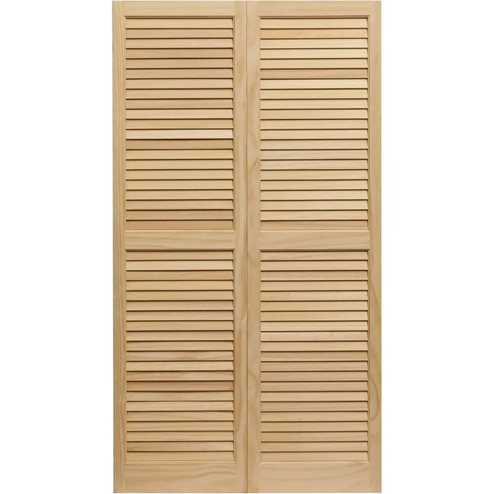 

SHL39 Exterior Solid Wood Louvered Window Shutters, 15" x 39", Uninished Pine
