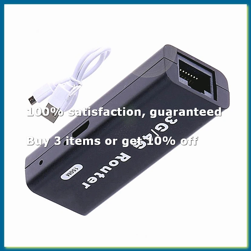 Mini Portable 3G/4G WiFi Wlan Hotspot WiFi Hotspot 150Mbps RJ45 USB Wireless Router with USB Cable-DTA9