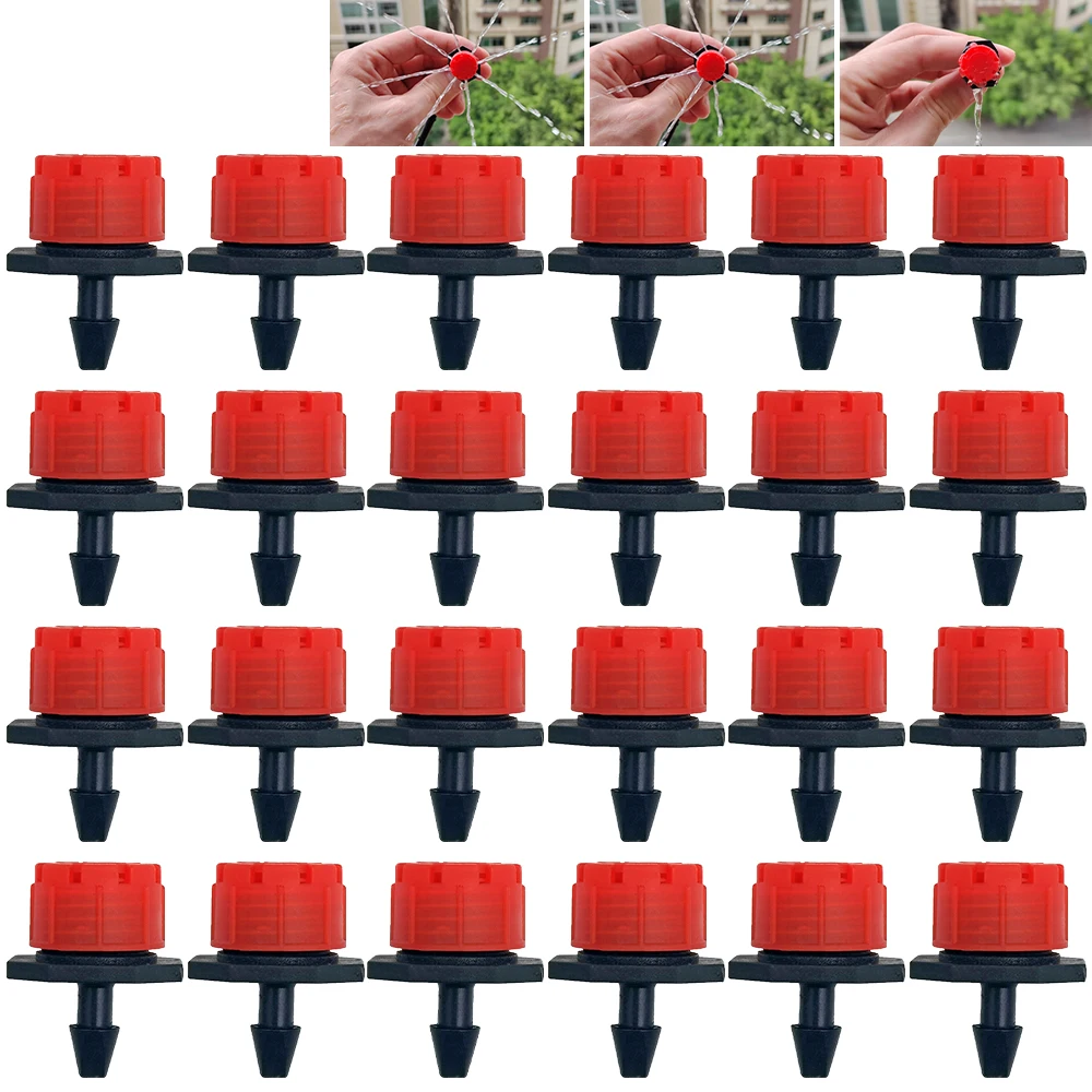 50Pcs  Adjustable 4/7mm Micro Nozzles  for Flower Beds Vegetable Irrigation Dripper Emitter Watering Sprinkler Anti-Clogging