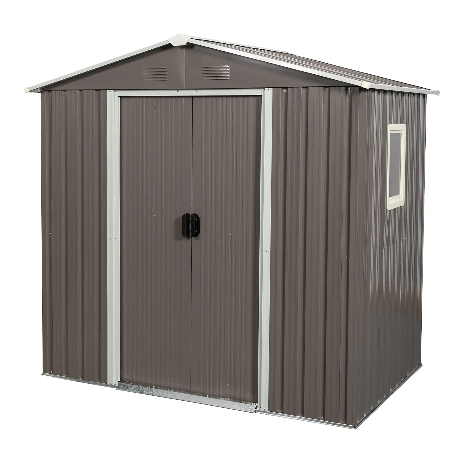 6 x 5 FT Outdoor Storage Shed, Metal Garden Shed with Floor Frame, Tool Shed Outdoor Storage with Lockable Sliding, Customized